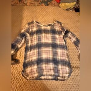 LOFT woman’s Plaid Shirt in Blue and White
